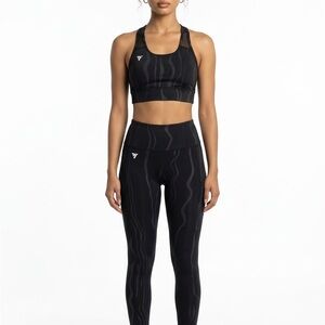 Terra Form Fitness 2 Pc Women's M Activewear Athletic Crop Top and Leggings Set
